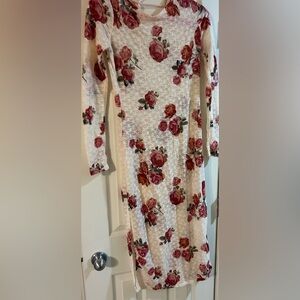 Free People Intimately Rose Low Back Lace Dress Large NWT $98